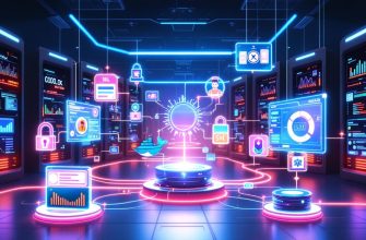 Сложная иллюстрация стек технологии Nginx Proxy Manager, Docker, CrowdSec, SSL, SELinux и AlmaLinux в высокотехнологичном окружении.
